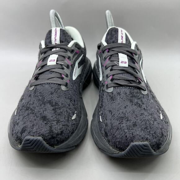 Brooks Adrenaline GTS 23 Running Shoes Women Size 7 B Black Purple Low Sneakers - Picture 2 of 8